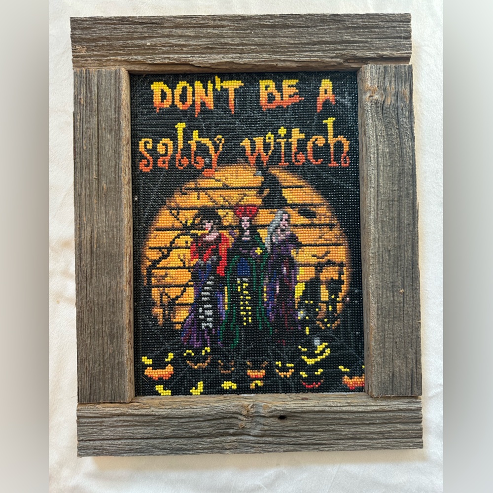 Halloween diamond Art in Rustic Frame